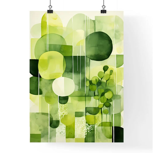 Green Surroundings - A Painting Of Circles A Poster