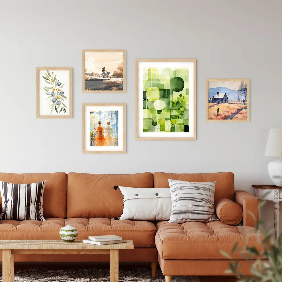 Green Surroundings - A Painting Of Circles A Framed Print