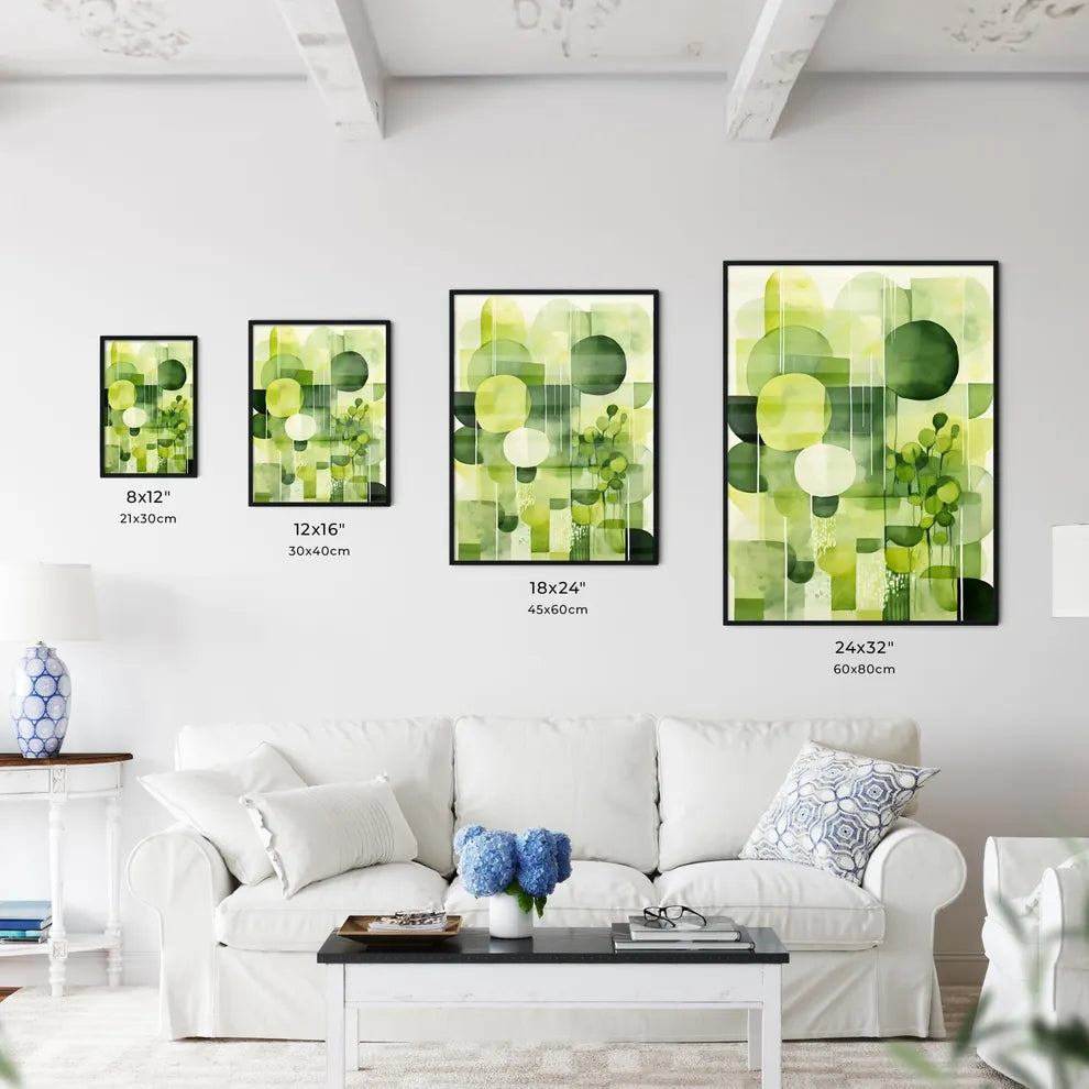 Green Surroundings - A Painting Of Circles A Wall Art