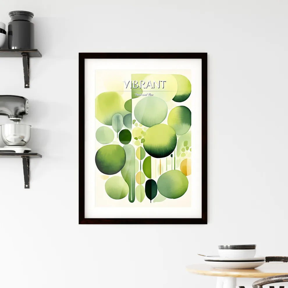 Green Two - A Green And Yellow Circl Framed Print