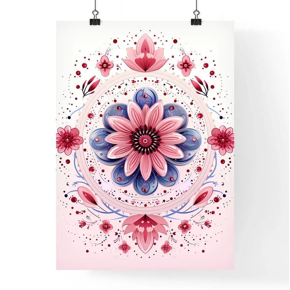 Greetings - A Flower Design On A White Backg Poster