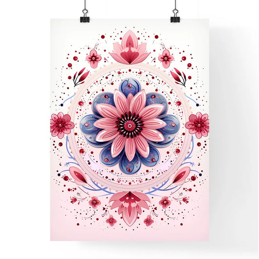 Greetings - A Flower Design On A White Backg Poster