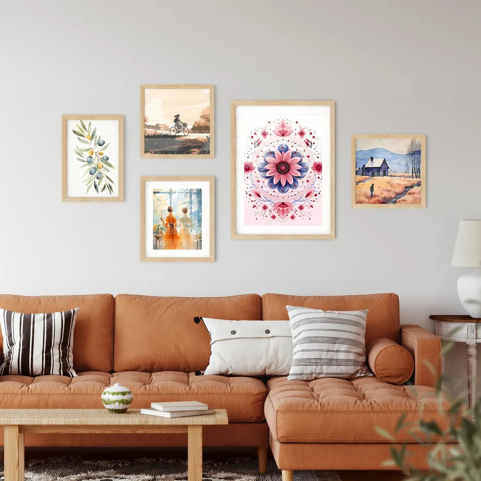 Greetings - A Flower Design On A White Backg Framed Print