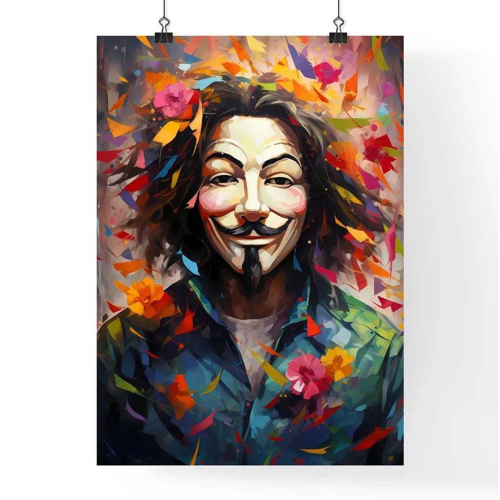 Guy Fawkes - A Man With A Mask And Flower Poster