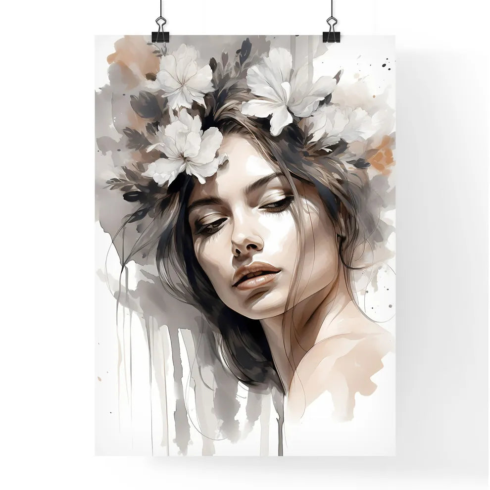 Hair Stylist - A Woman With Flowers In Her H Poster