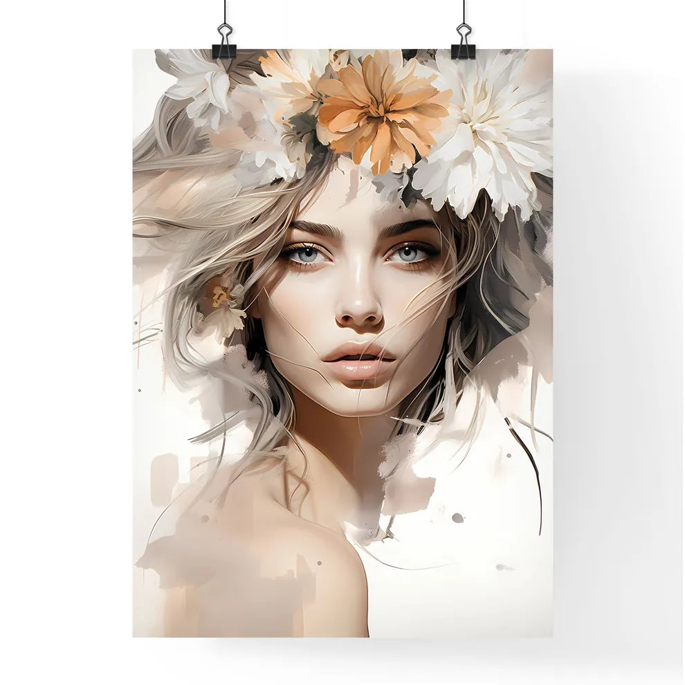 Hair Stylist - A Woman With Flowers In Her H Poster