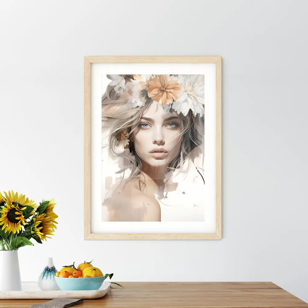 Hair Stylist - A Woman With Flowers In Her H - Kitchen Hangings
