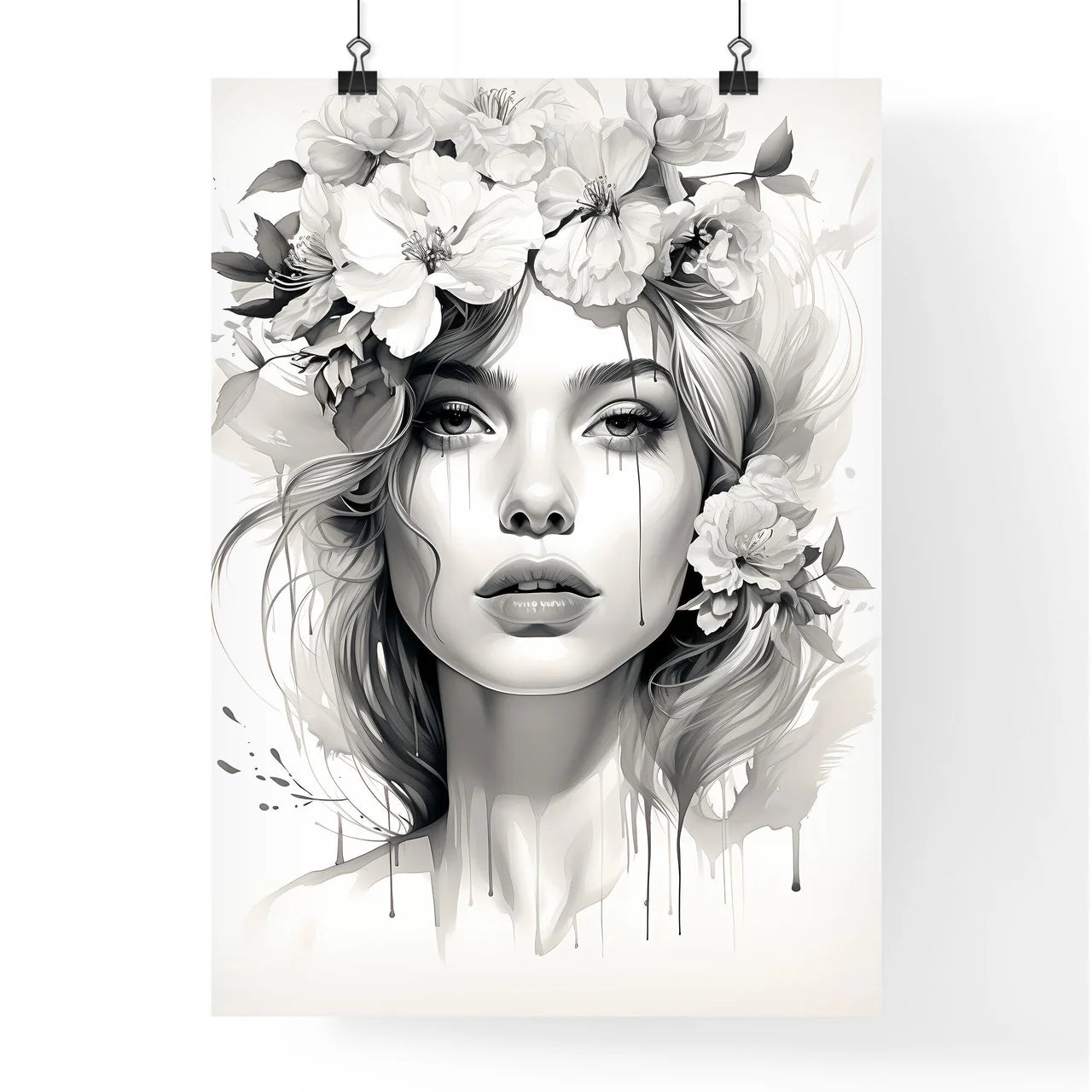 Hair Stylist - A Woman With Flowers In Her H Poster