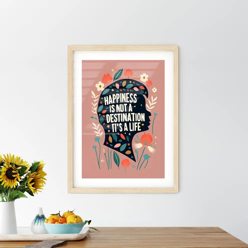 Happiness Is Not A Destination - A Silhouett - Kitchen Hangings