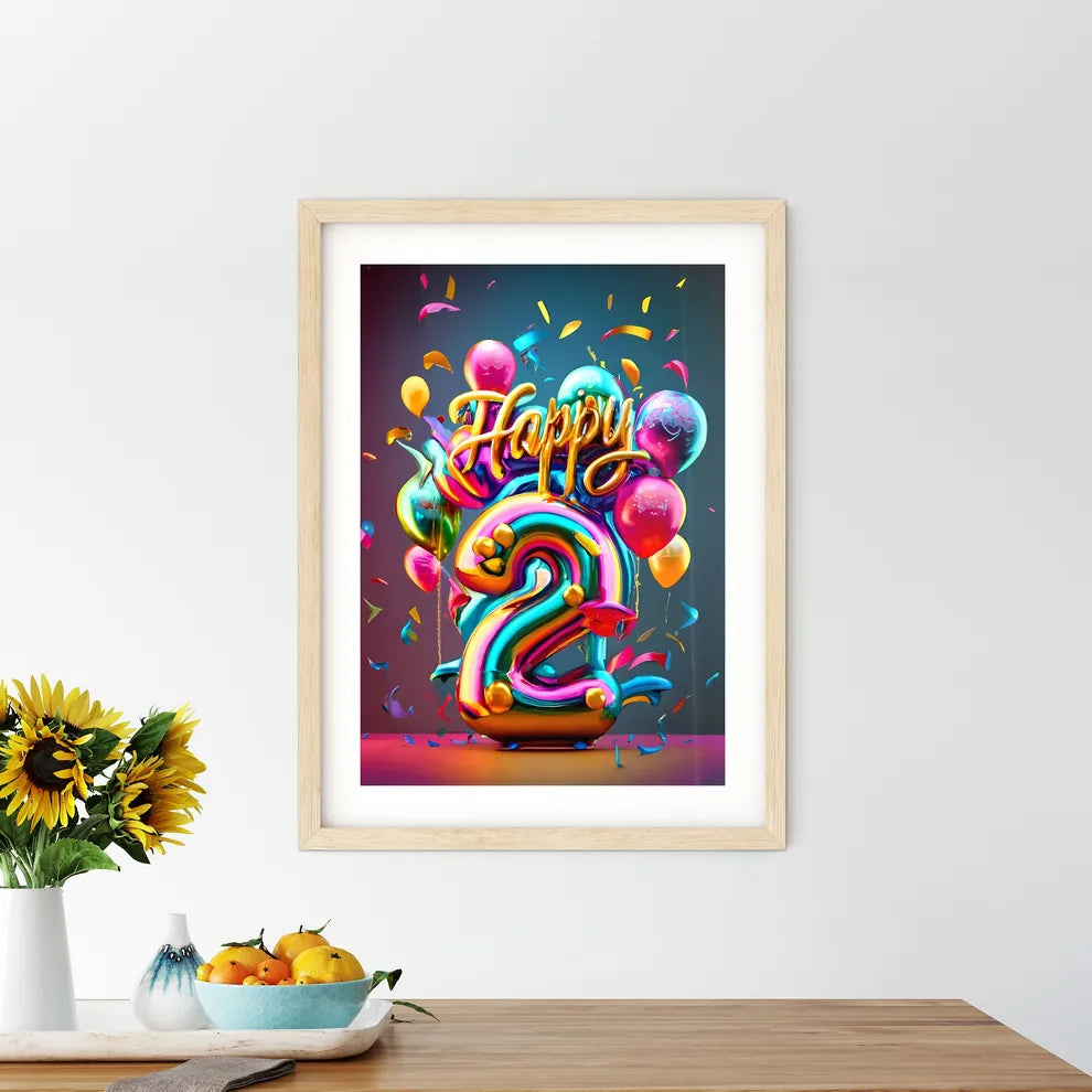 Happy 2Nd Birthday - A Colorful Balloons And - Kitchen Hangings