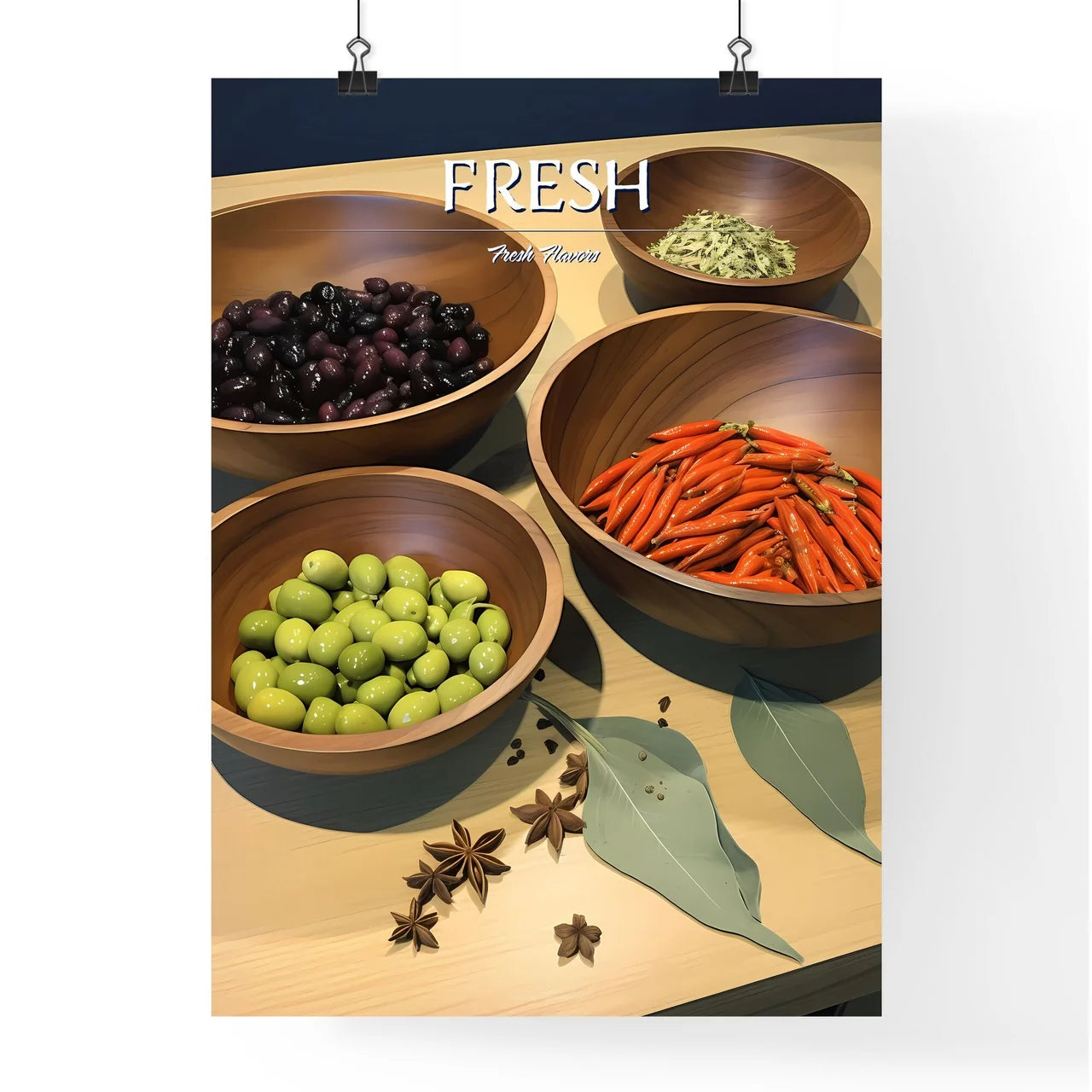 Herbs - A Group Of Bowls Of Foo Poster