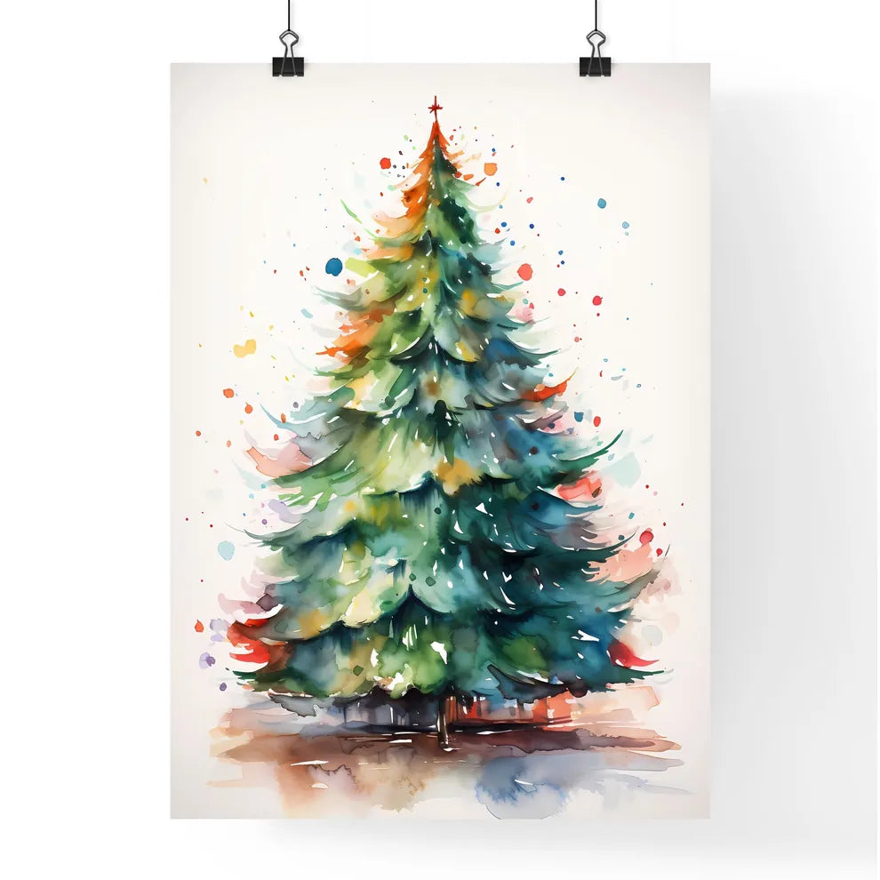 Holidays - A Watercolor Of A Christmas Tre Poster