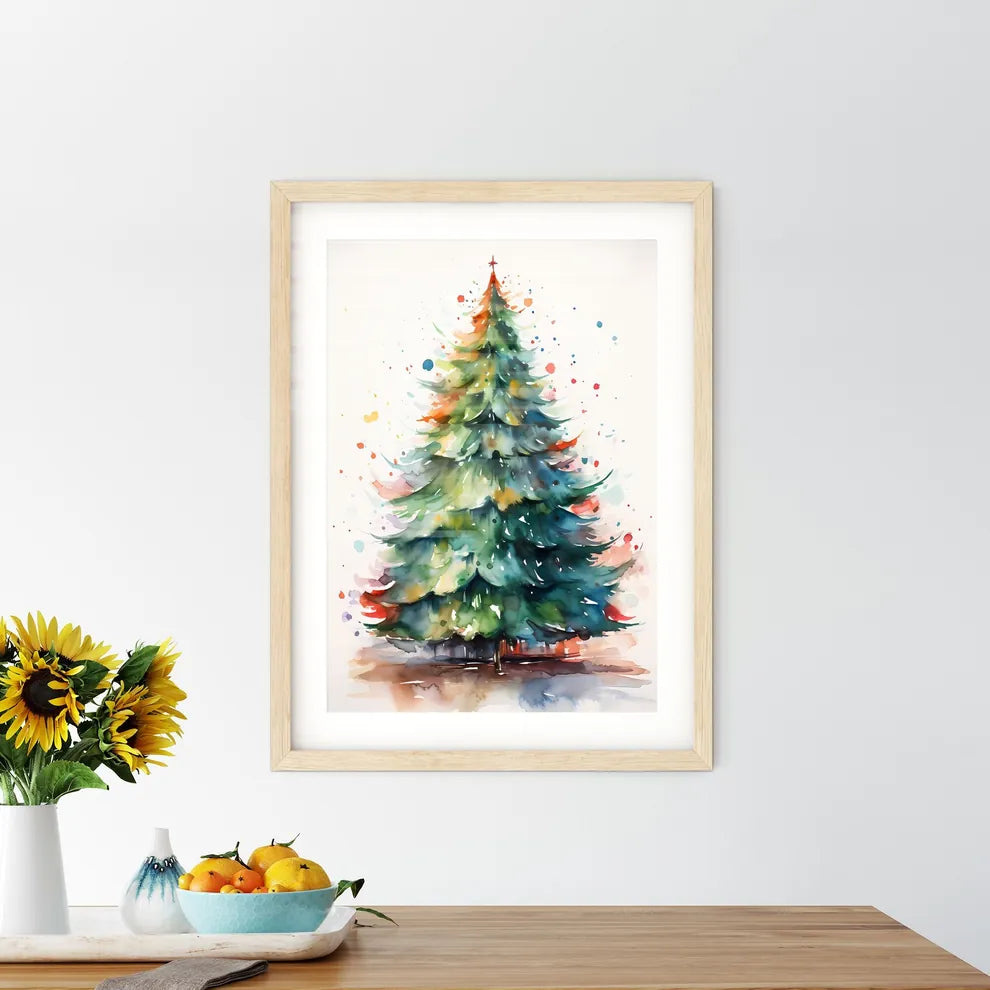 Holidays - A Watercolor Of A Christmas Tre - Kitchen Hangings