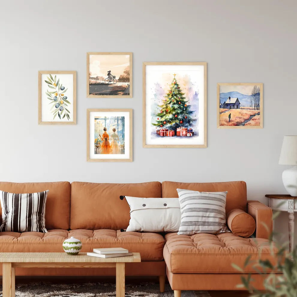 Holidays - A Watercolor Of A Christmas Tree  Framed Print
