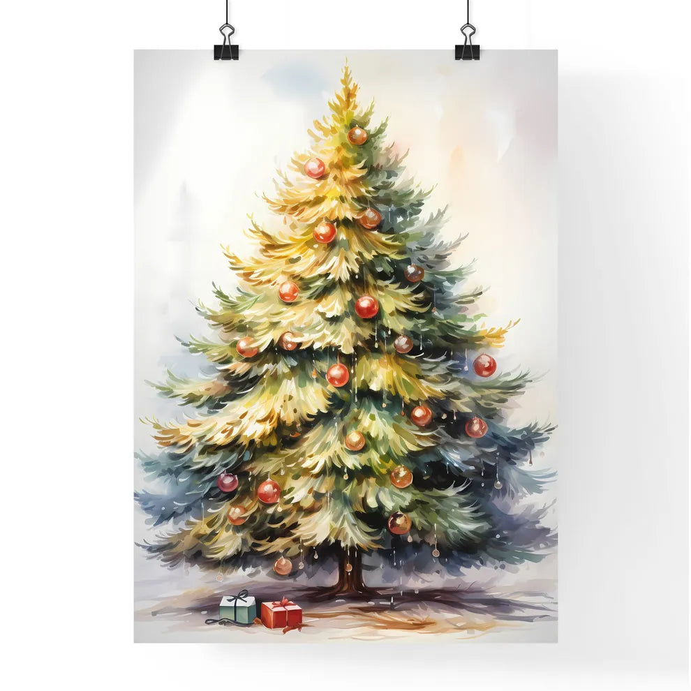 Holidays - A Painting Of A Christmas Tre Poster