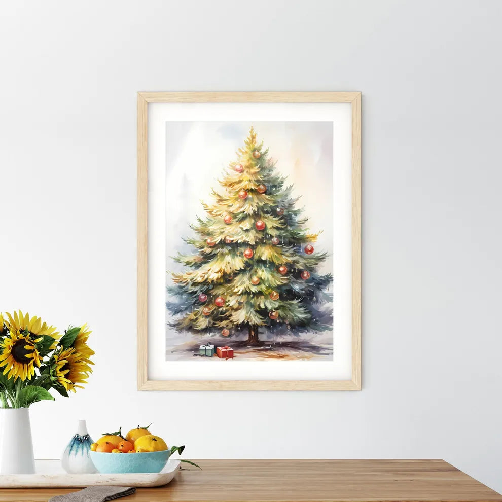 Holidays - A Painting Of A Christmas Tre - Kitchen Hangings