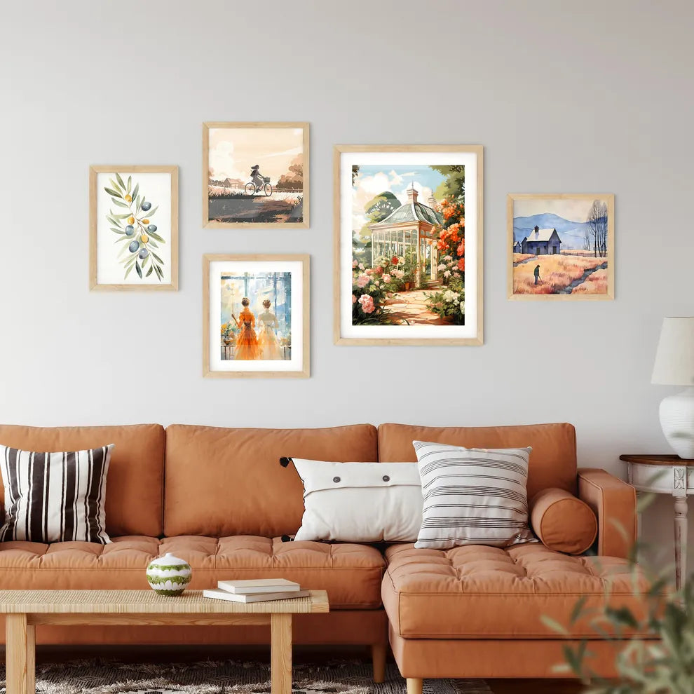 Home - A Painting Of A Glass House With Flowers Custom Print