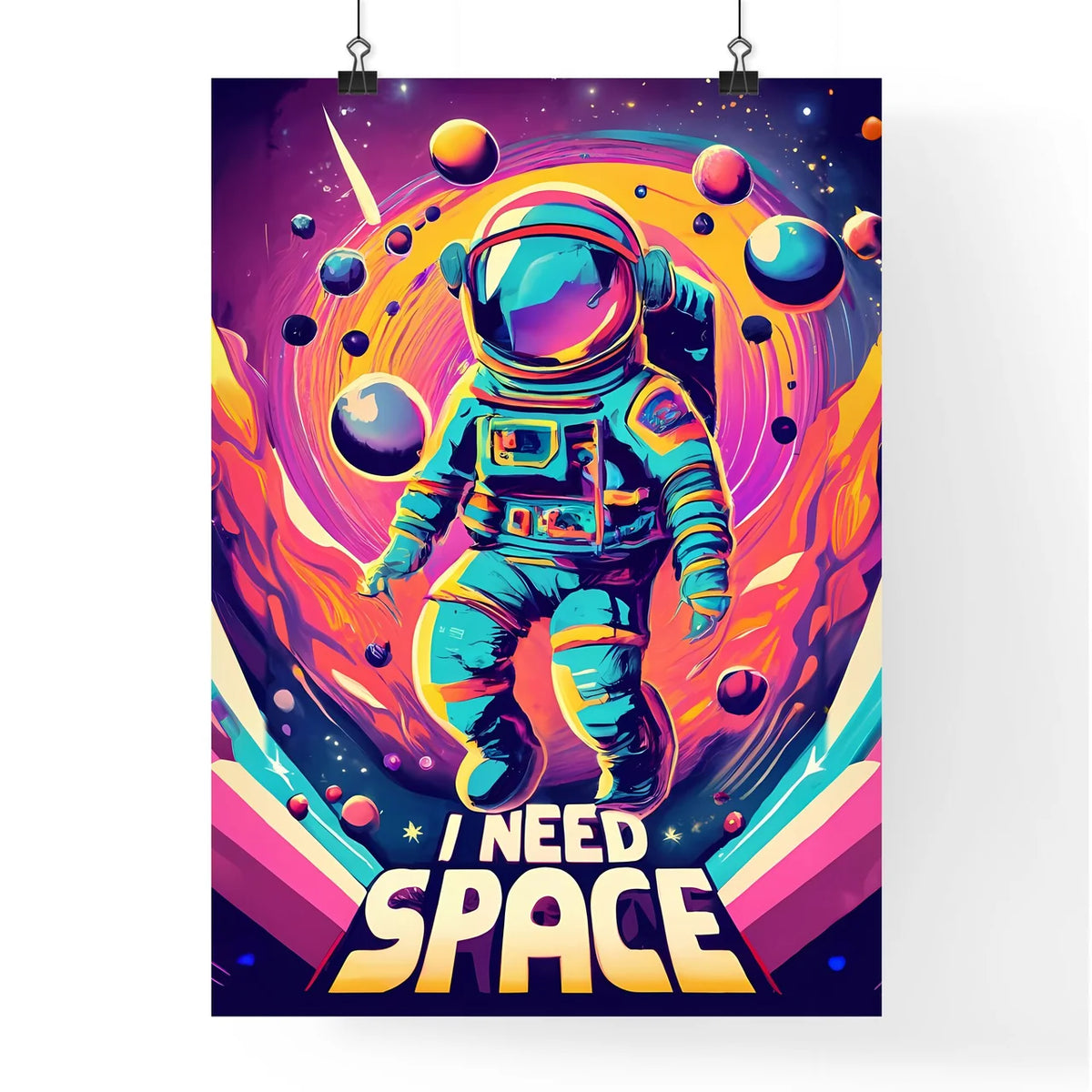 I Need Space - An Astronaut In Spac Poster