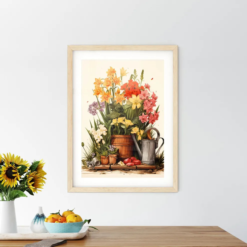 In The Garden - A Painting Of Flowers In A P - Kitchen Hangings