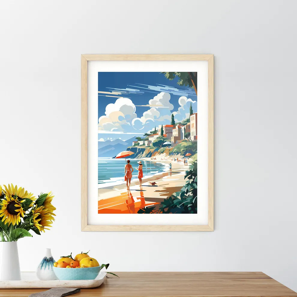 Italy - A Couple Of Women Walking On A Beach - Kitchen Hangings