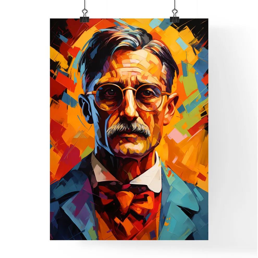 James Joyce - A Man With Glasses And A Musta Poster