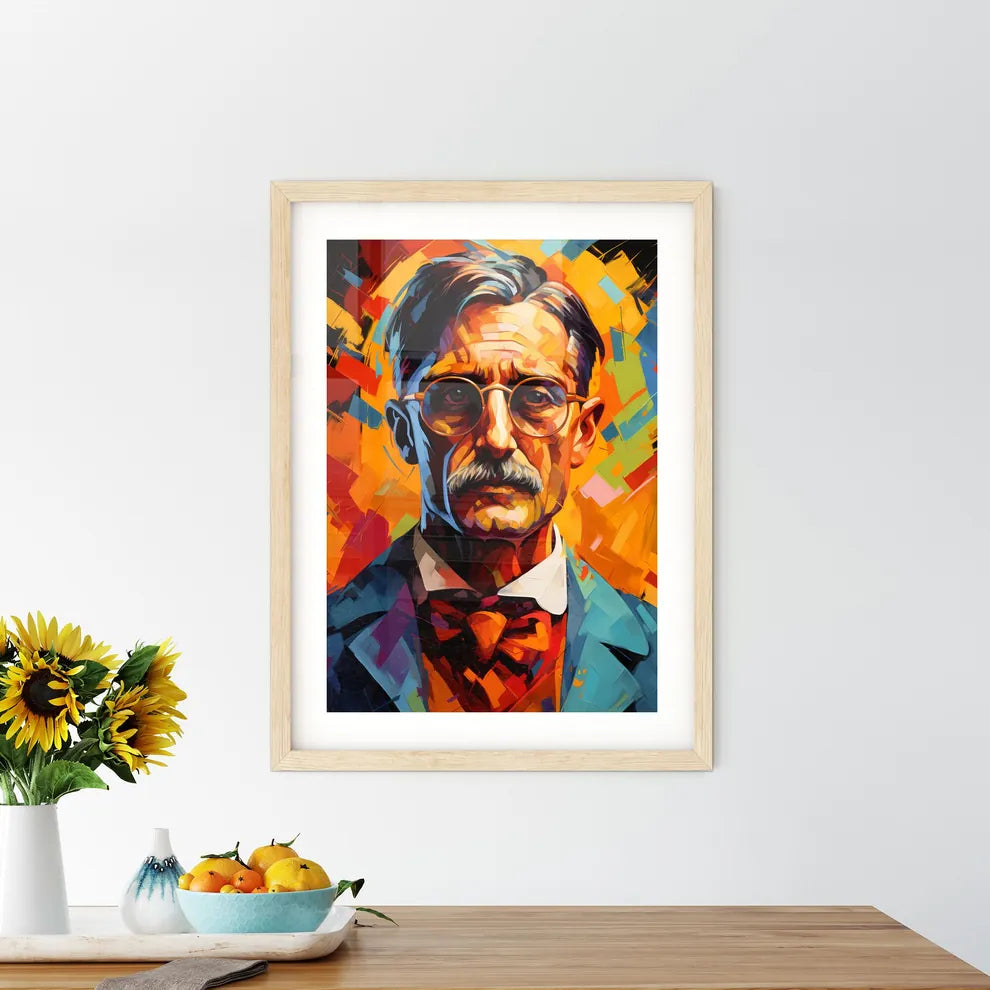 James Joyce - A Man With Glasses And A Musta - Kitchen Hangings