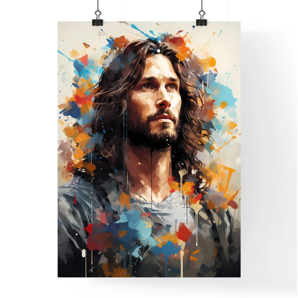 Jesus Christ - A Man With Long Hair And Bear Poster