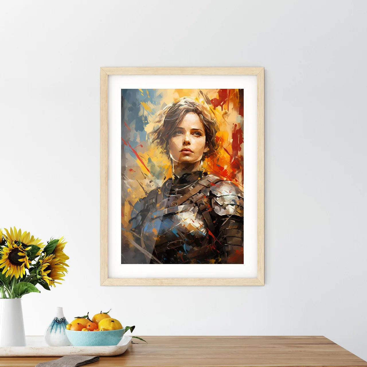 Joan Of Arc - A Woman In Armor With Paint Sp - Kitchen Hangings