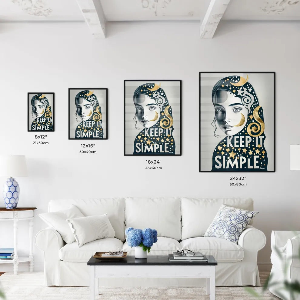 Keep It Simple - A Woman With Long Hair And  Wall Art