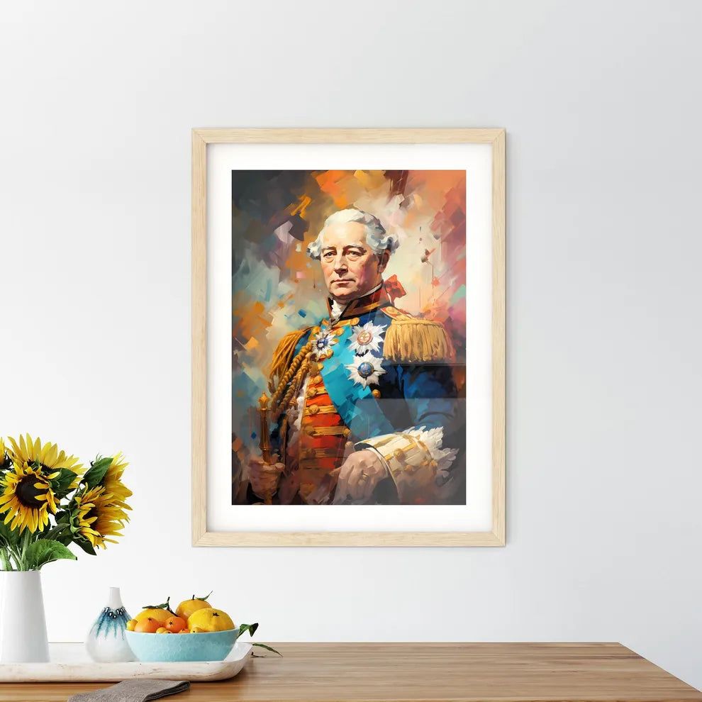 King George Iii - A Painting Of A Man In A U - Kitchen Hangings