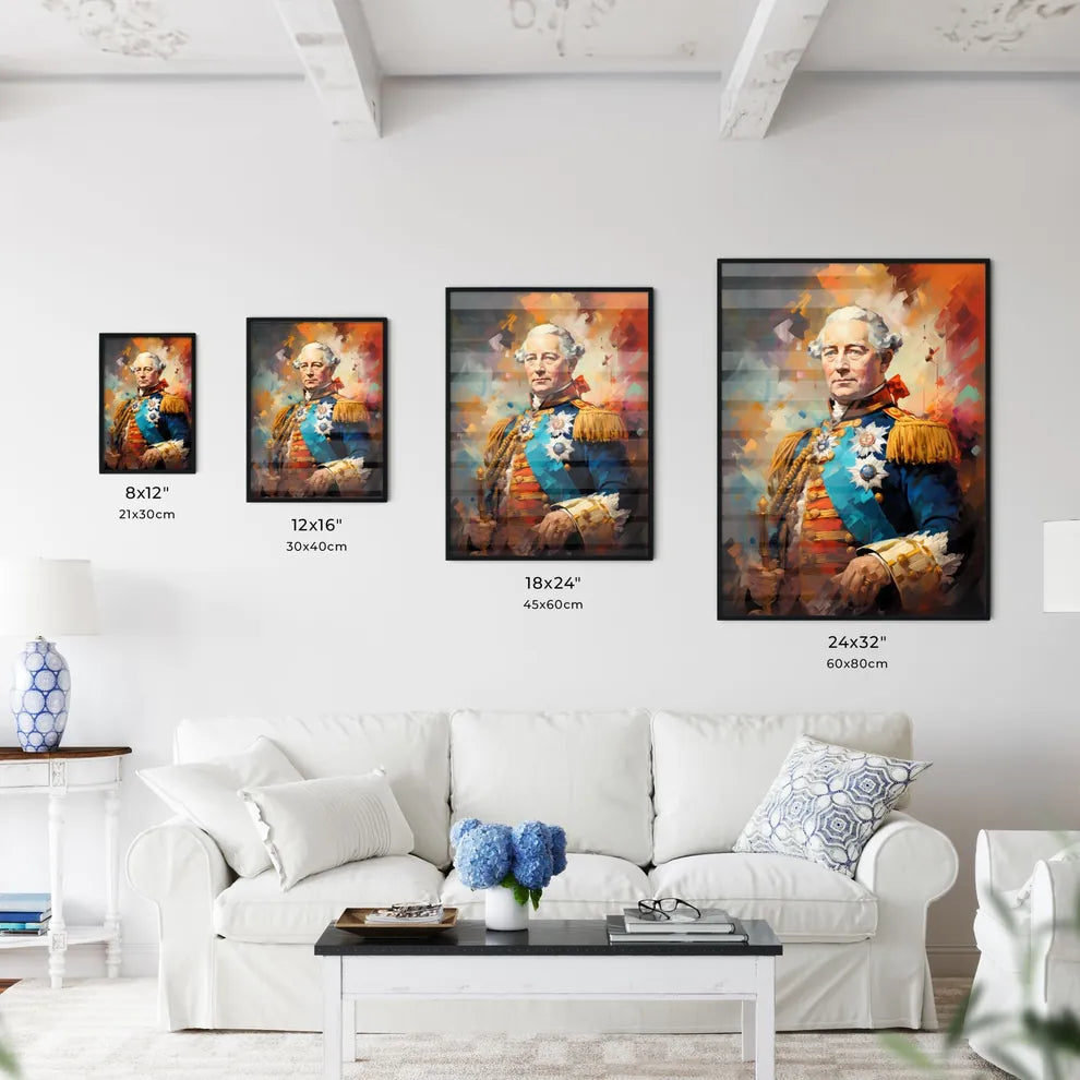 King George Iii - A Painting Of A Man In A U Wall Art