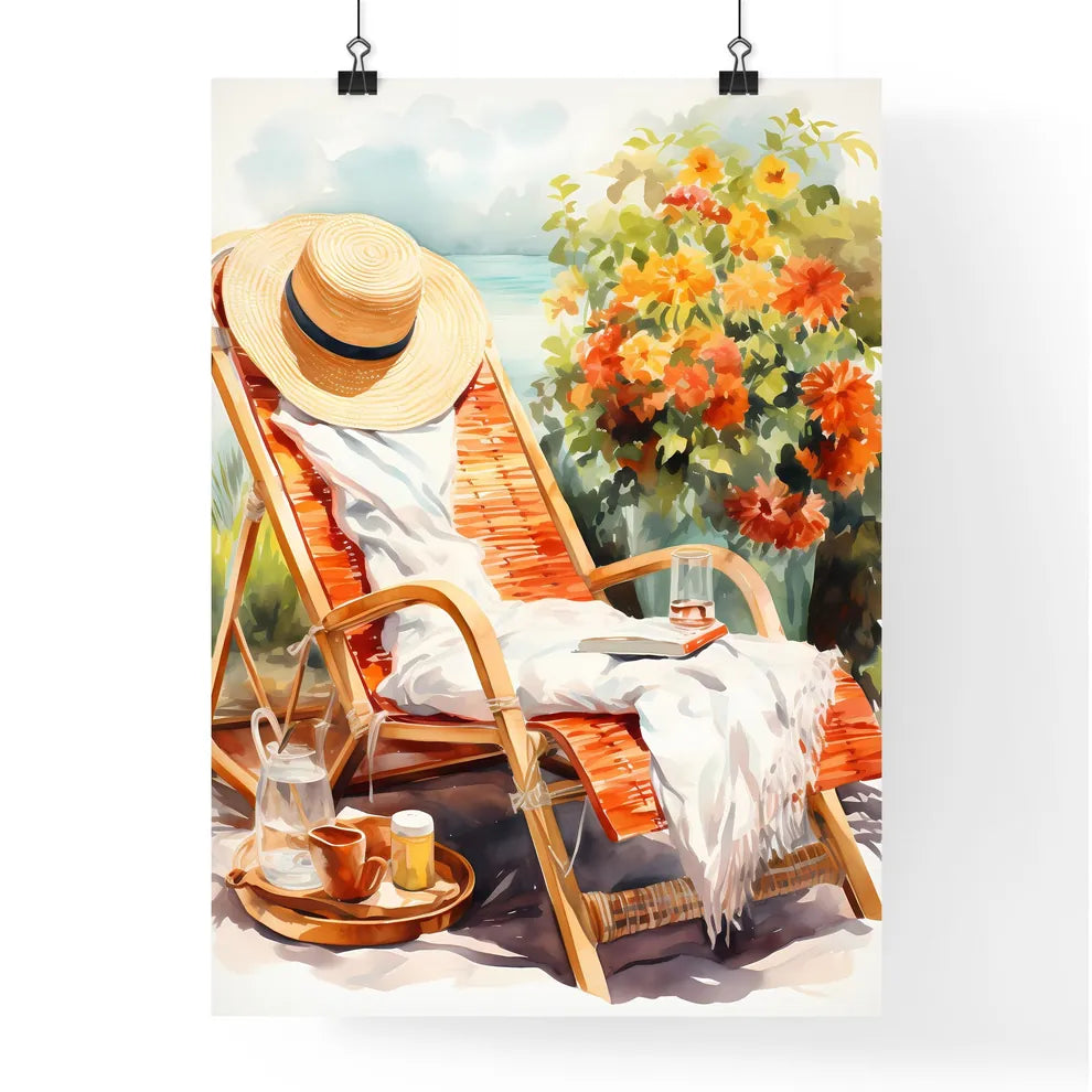 Leisure Time - A Painting Of A Chair With A  Poster