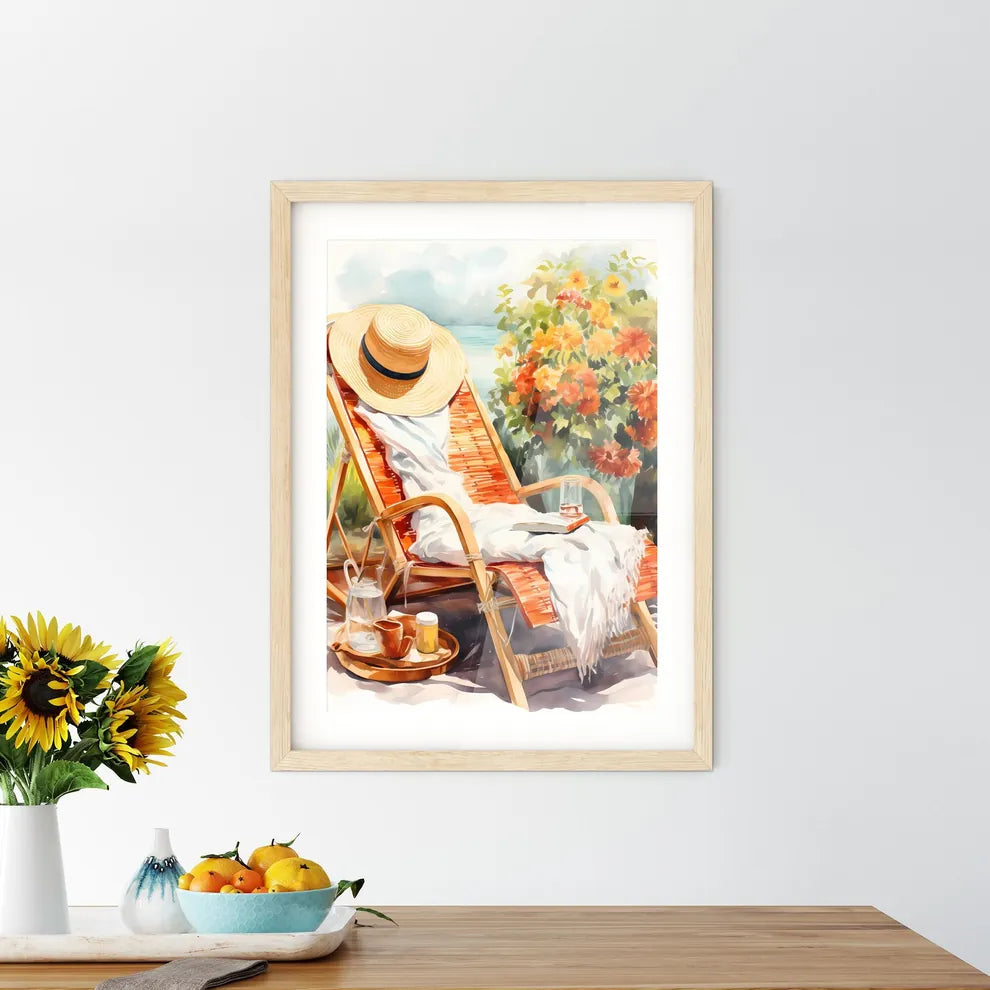 Leisure Time - A Painting Of A Chair With A  - Kitchen Hangings