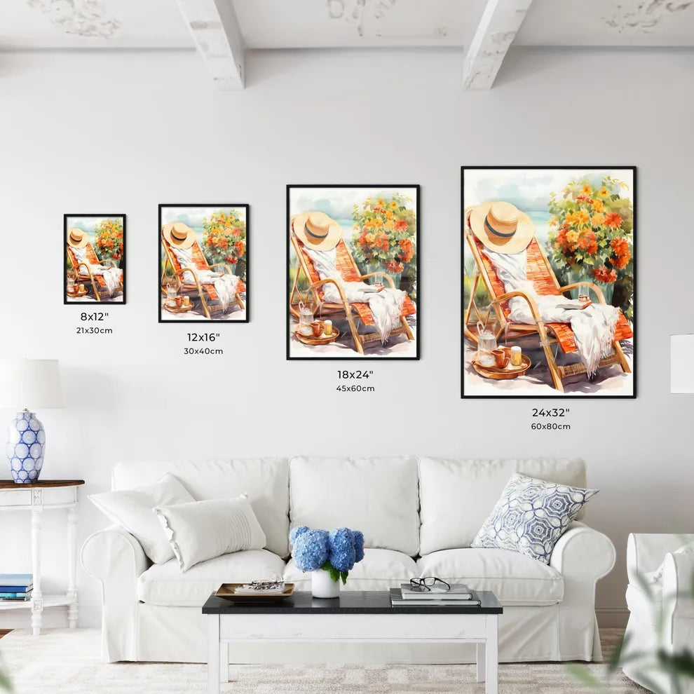 Leisure Time - A Painting Of A Chair With A  Wall Art