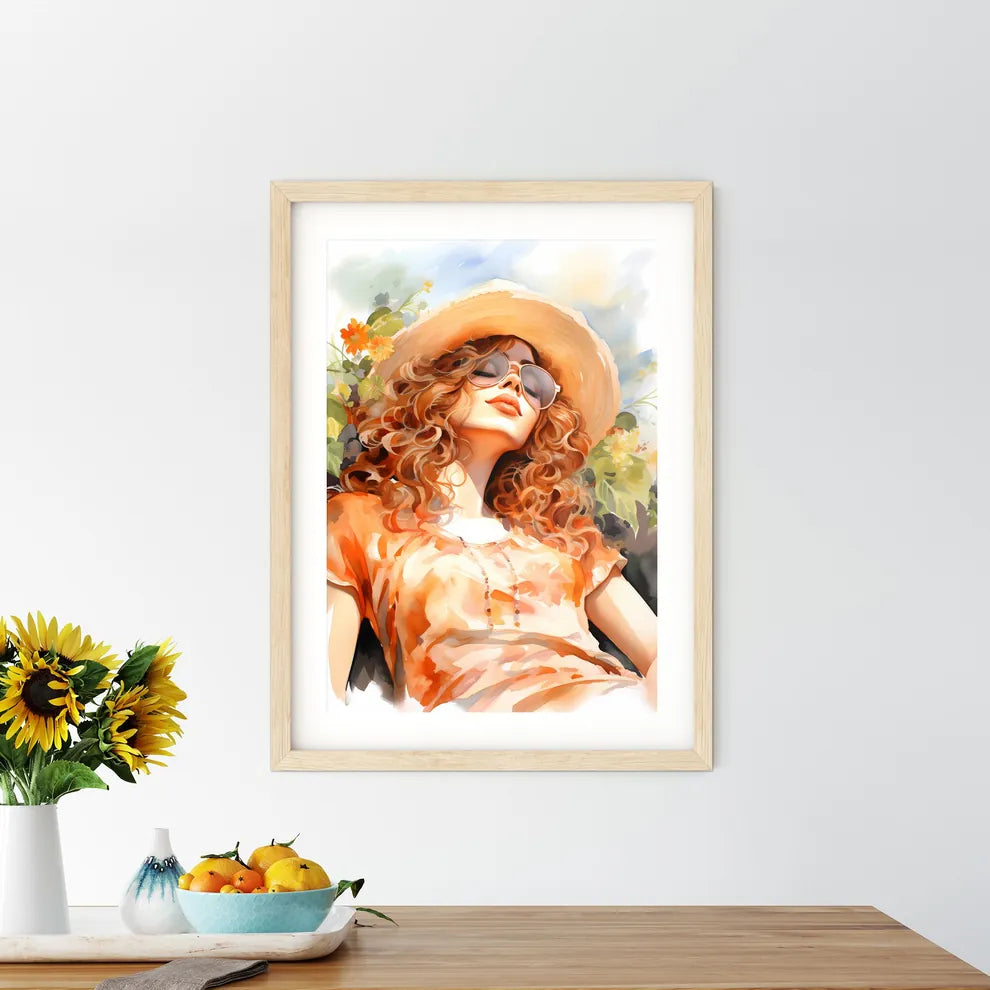 Leisure Time - A Woman Wearing A Hat And Sun - Kitchen Hangings