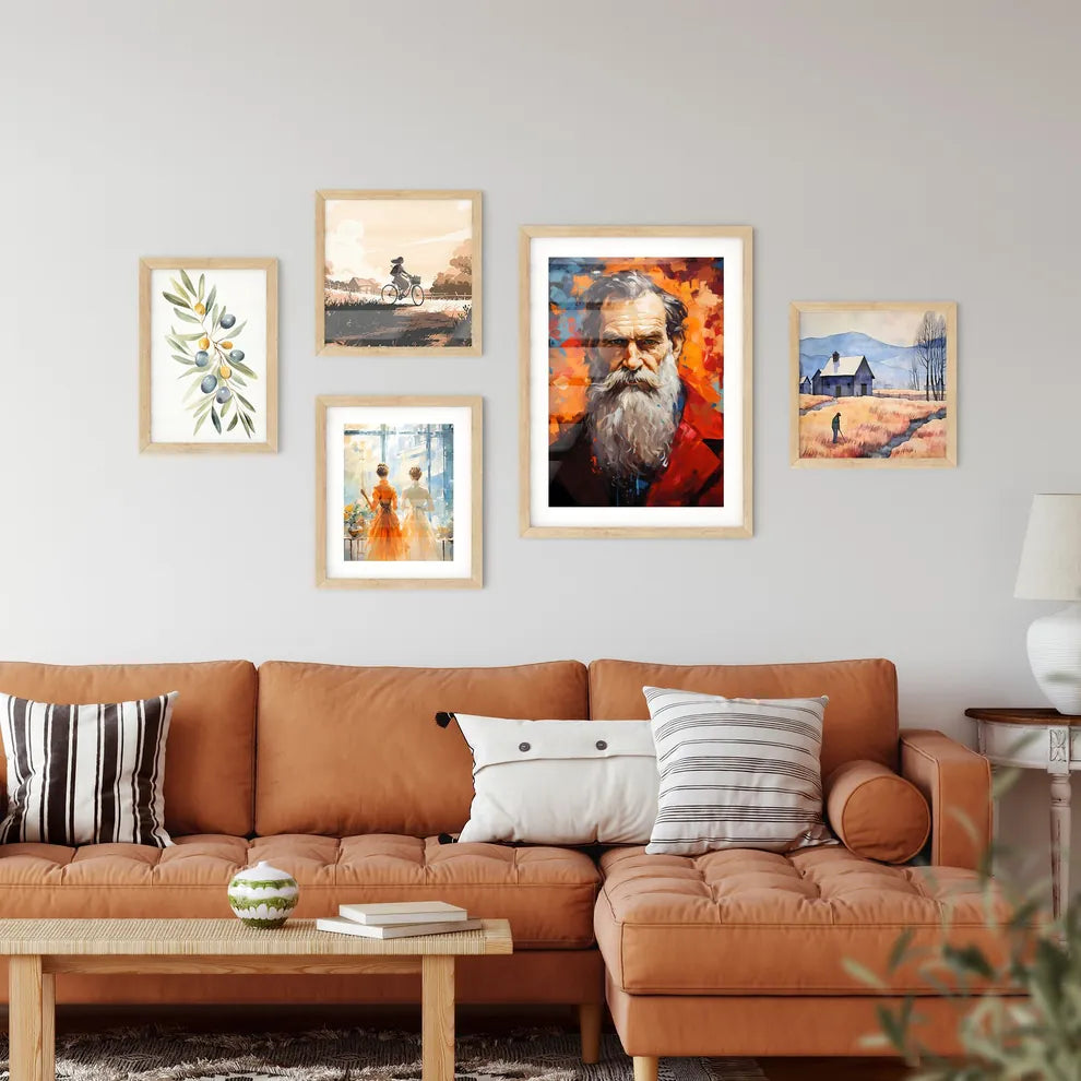 Leo Tolstoy - A Painting Of A Man With A Lon Framed Print