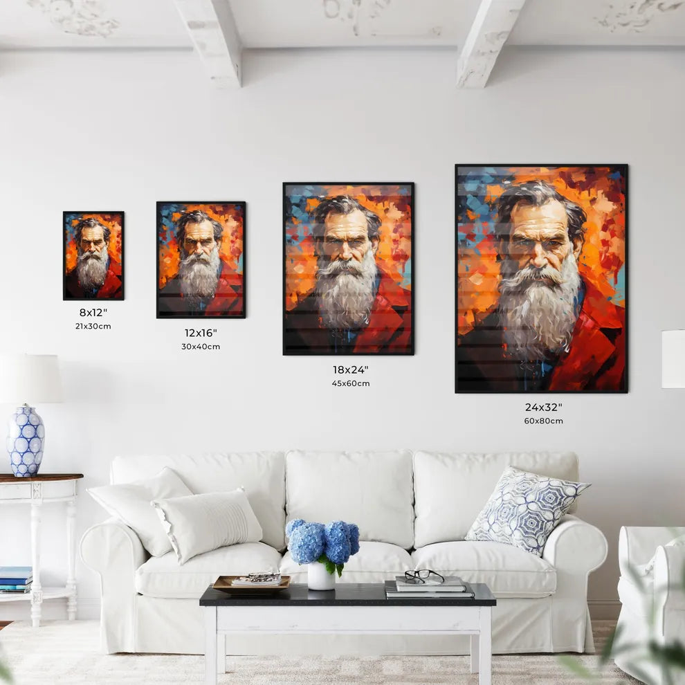 Leo Tolstoy - A Painting Of A Man With A Lon Wall Art