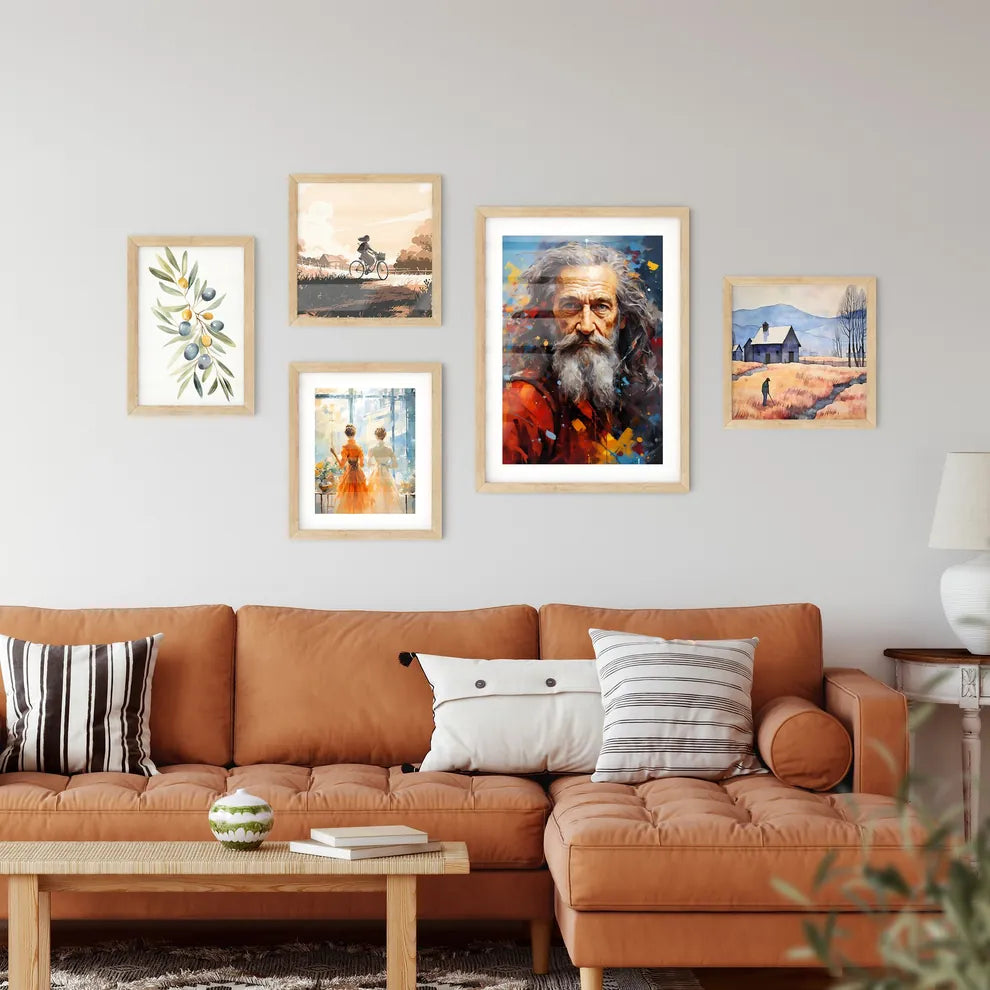 Leonardo Da Vinci - A Painting Of A Man With Framed Print