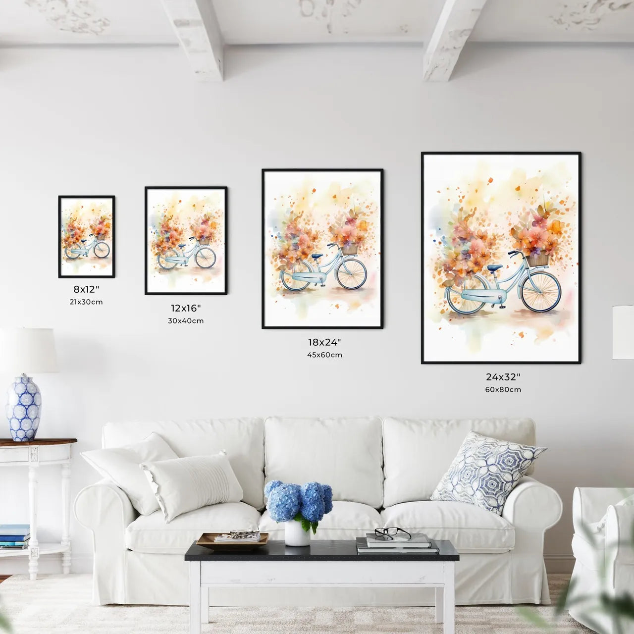 Longing - A Watercolor Painting Of A Bicycle Wall Art