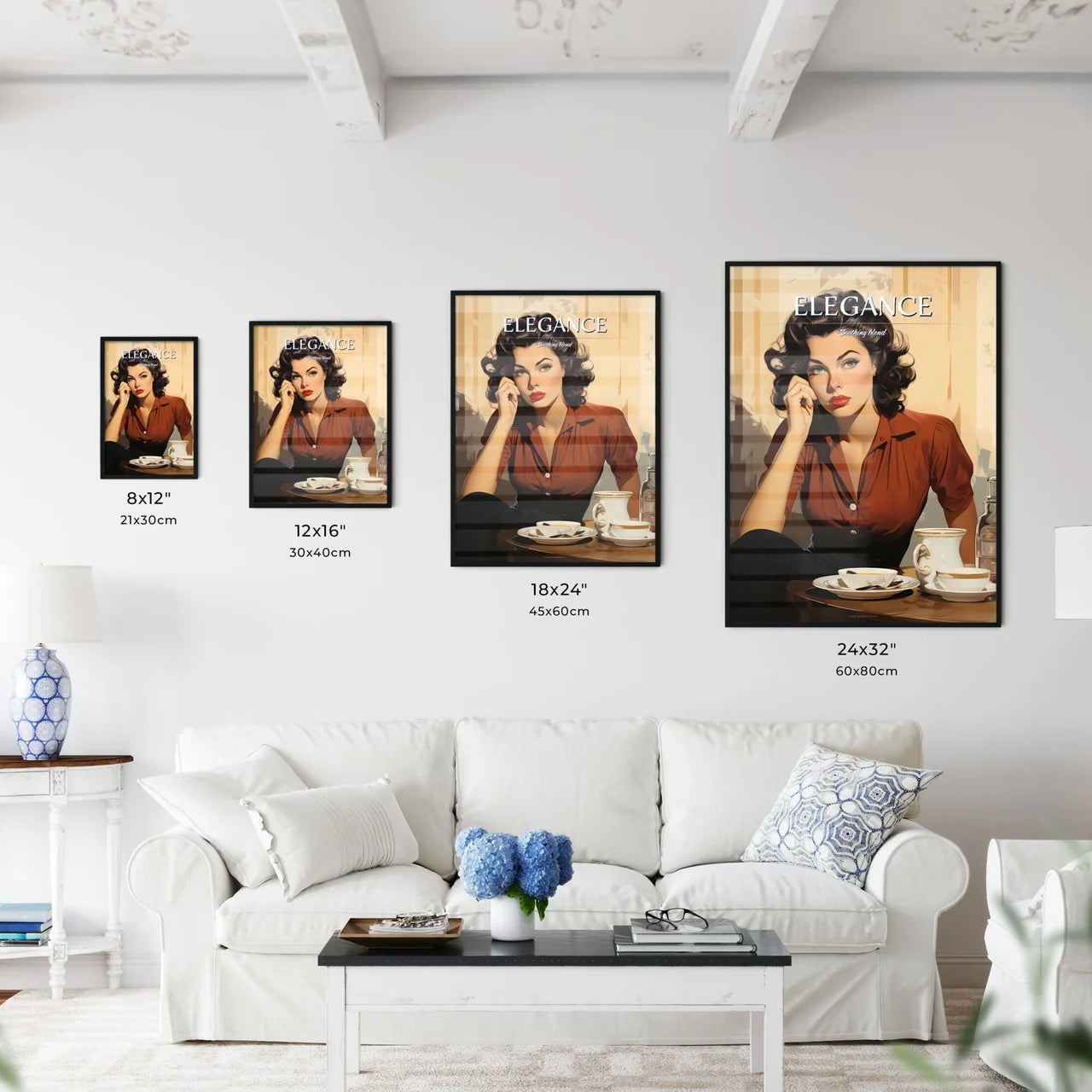 Longing - A Woman Sitting At A Tab - Kitchen Hangings