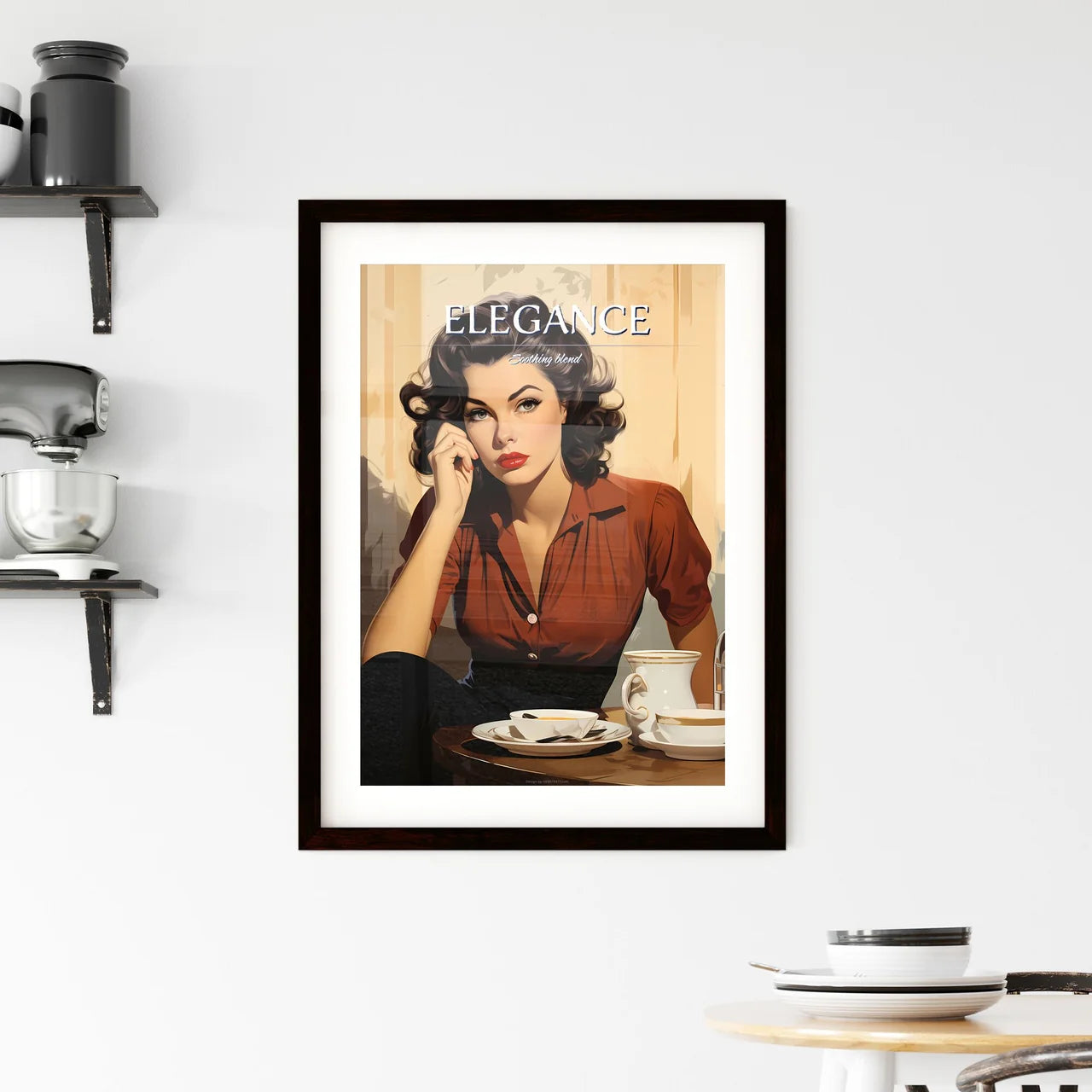 Longing - A Woman Sitting At A Tab Framed Print