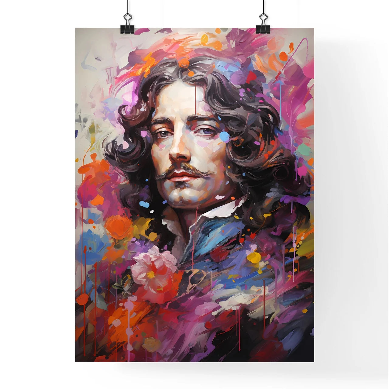 Louis Xiv - A Painting Of A Man With A Flowe Poster