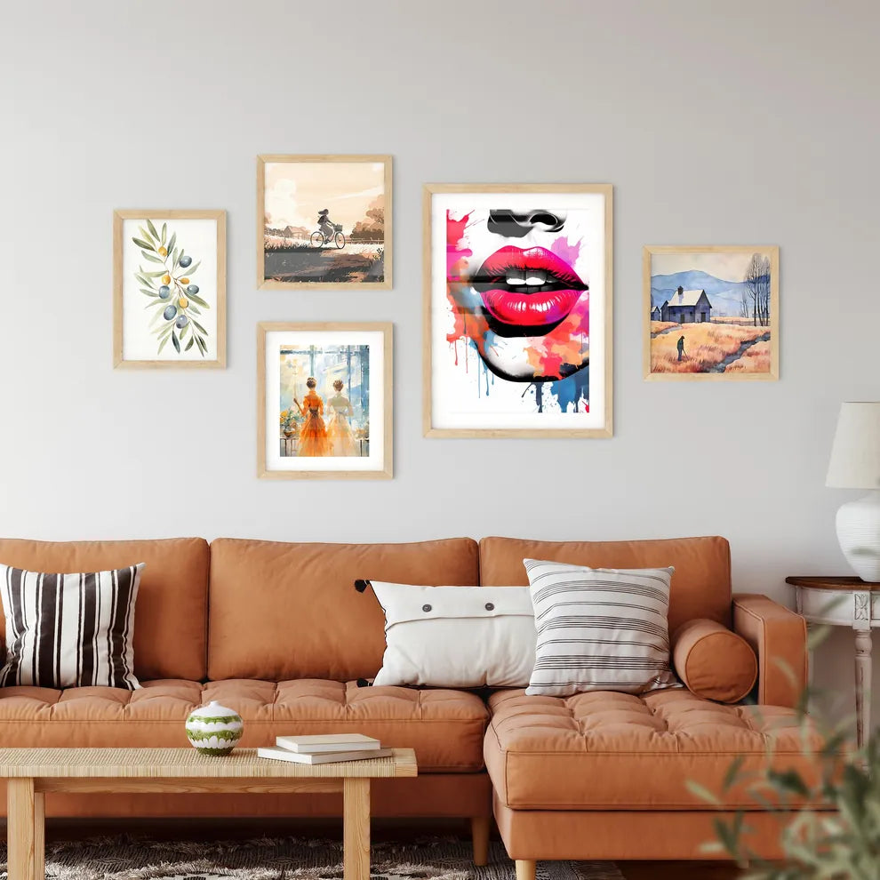 Love  - A Close Up Of A Woman's Lip Framed Print