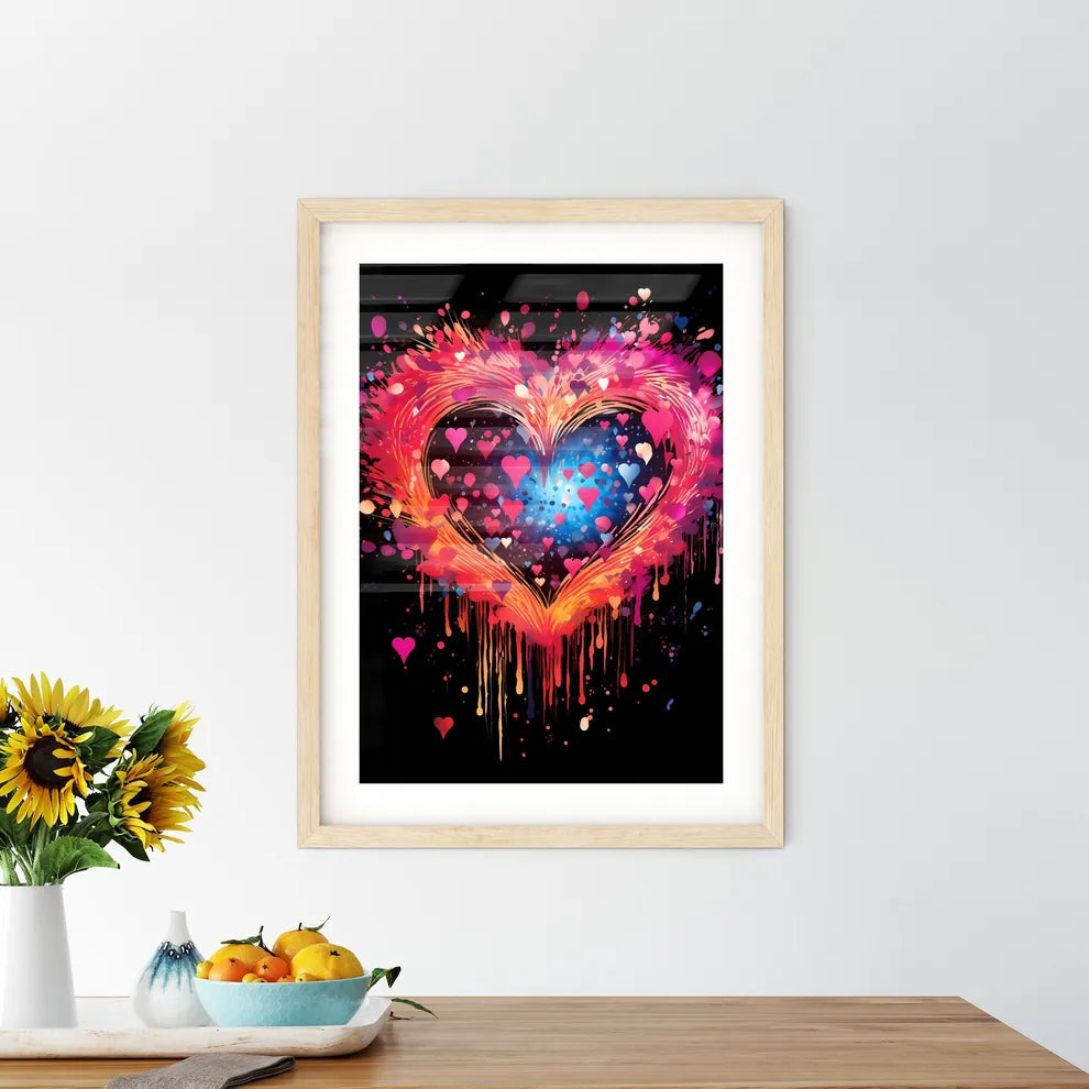 Love  - A Heart Shaped Paint Splatte - Kitchen Hangings