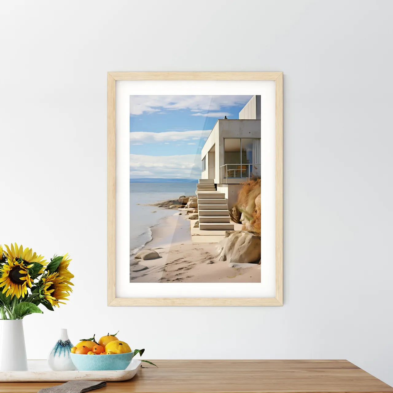 Modernism - A Building With Stairs On The Side Of The Beach Size Chart