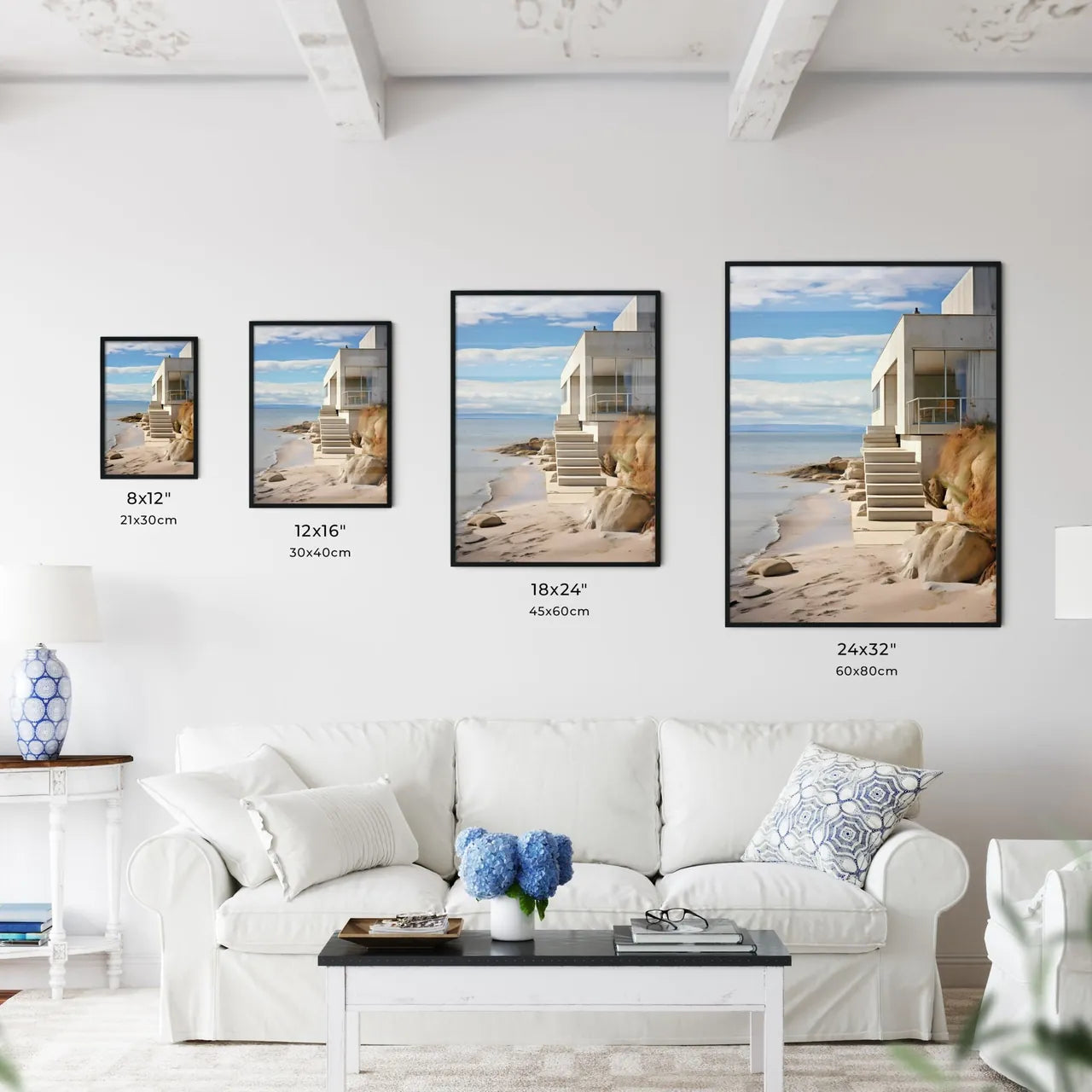 Modernism - A Building With Stairs On The Side Of The Beach Interior Design