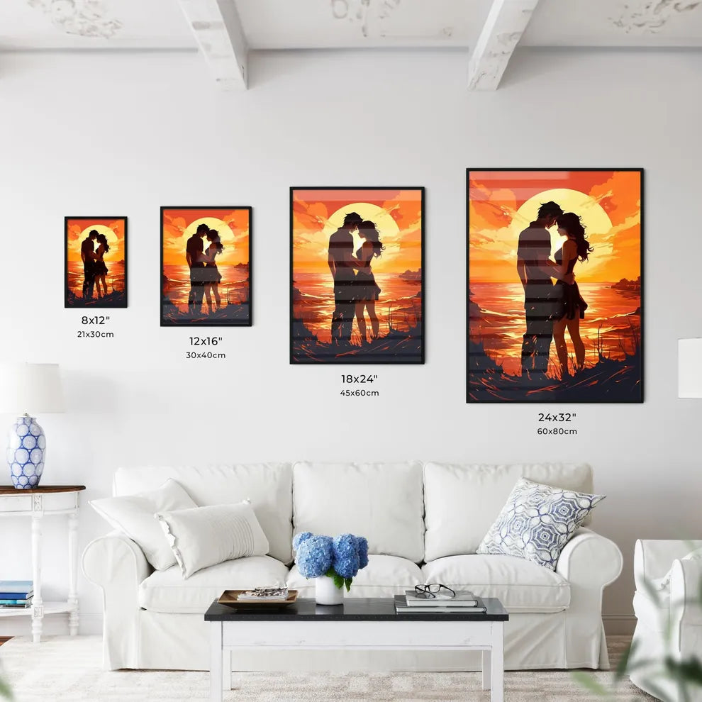 More Than Friends - A Man And Woman Hugging  Wall Art