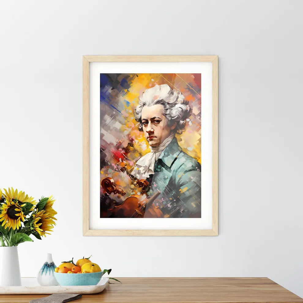 Mozart - A Painting Of A Man With A Violi - Kitchen Hangings