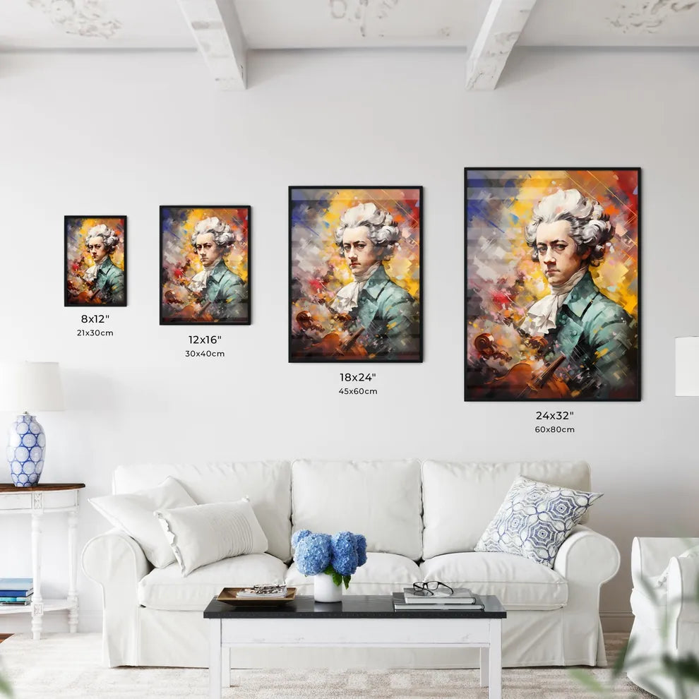 Mozart - A Painting Of A Man With A Violi Wall Art