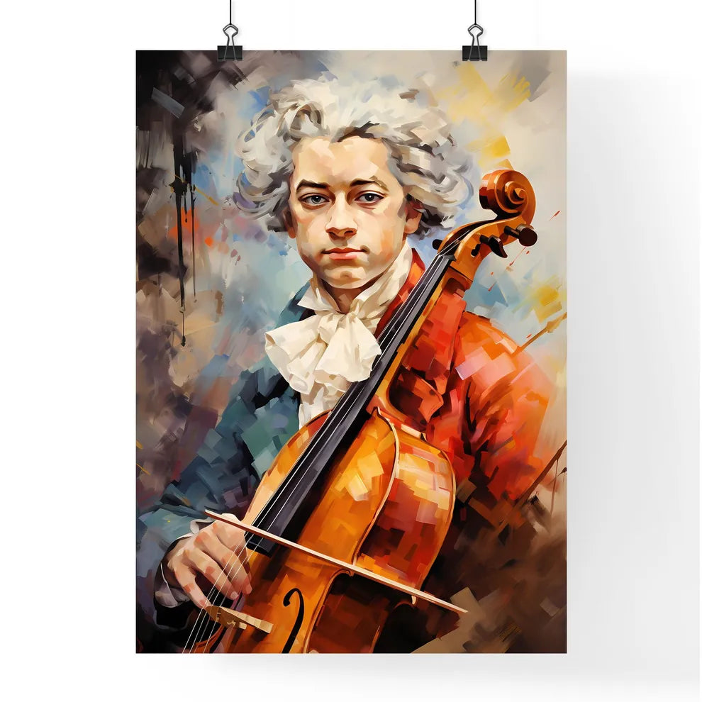 Mozart - A Man Playing A Cell Poster